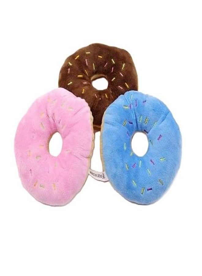 Mozff 3Pcs Colorful Pet Toy Donut-Shape Squeaky Squeaker Puppy Dog Pet Cat Kitten Sound Chews Toy Random Color Sturdy and Practical Simple and Sophisticated Design, Dog Squeak Toys - Image 1